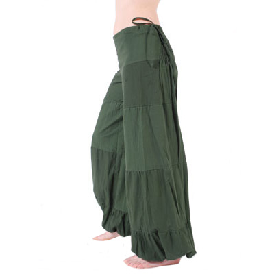 Pantalon baggy large baggy vert foncé - Hippie Yoga